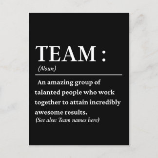 Personalised Team Definition Best Team Ever Postcard