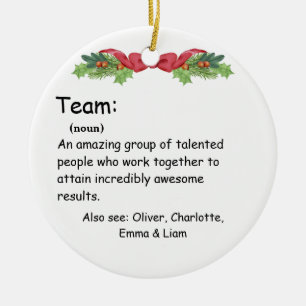 Personalised Team Definition employee appreciation Ceramic Tree Decoration
