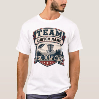 Personalised Team DiscGolf Club Collegiate Logo T-Shirt