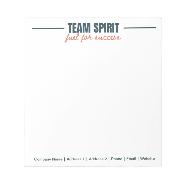 Personalised Team Inspirational Office Corporate  Notepad (Front)