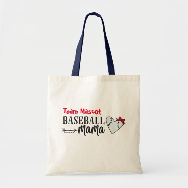 Personalised Team Name Baseball Mama  Tote Bag (Front)