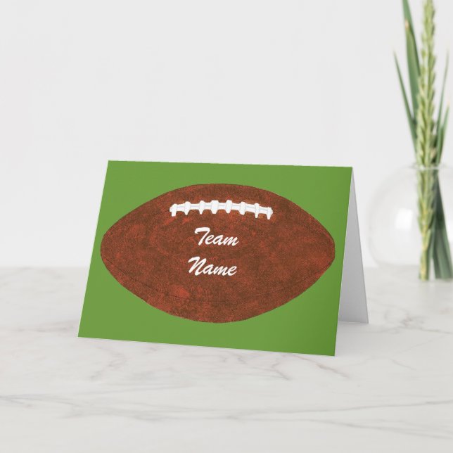 Personalised Team Name Football, greeting cards (Front)