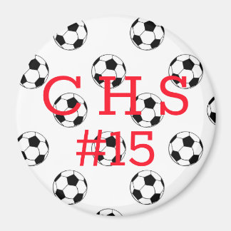 Personalised Team Name & Number Monogram Soccer Magnet