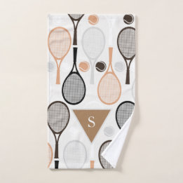 Personalised Team Name Player Tennis Rackets White Hand Towel