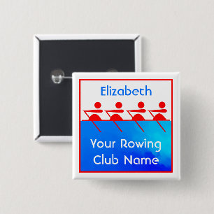 Personalised Team Rowing Club 15 Cm Square Badge