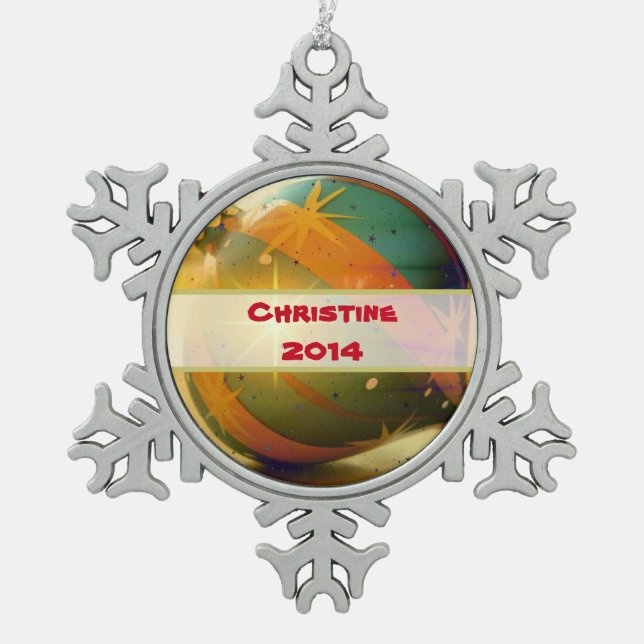 Personalised Teardrop Shaped Christmas Ornament (Front)