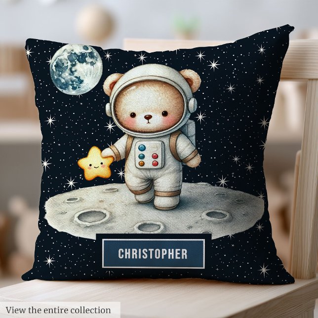 Personalised Teddy Bear Astronaut Pillow Baby Boy (Personalized Teddy Bear Astronaut Pillow Baby Boy)