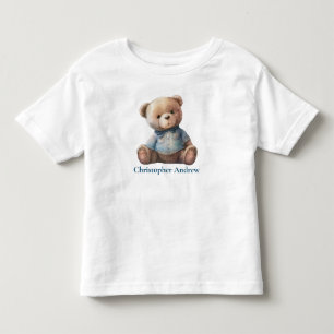 Personalised Teddy Bear Baby Boy Cute Gift Toddler T-Shirt