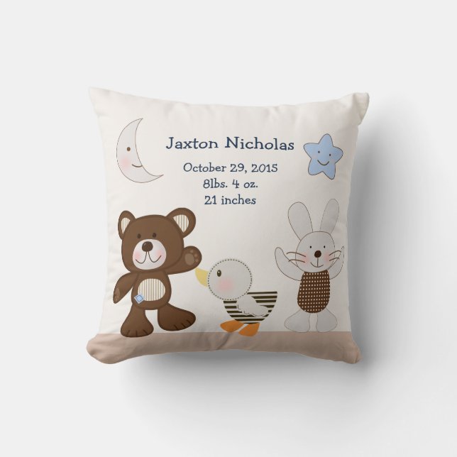 Personalised Teddy Bear Keepsake Cushion (Front)