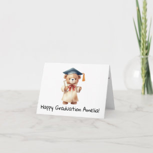 Personalised Teddy Bear Kindergarten Graduation Card