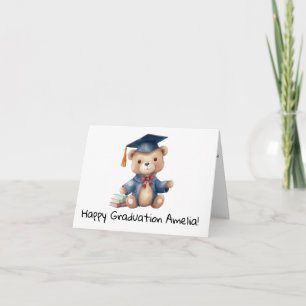 Personalised Teddy Bear Kindergarten Graduation Card
