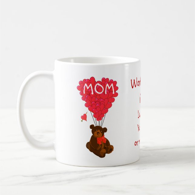 Personalised teddy bear mothers day coffee mug (Left)