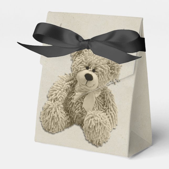 Personalised Teddy Bear Thank You Baby Shower Favour Box (Front Side)