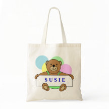 Personalised Teddy Bear Tote Bags