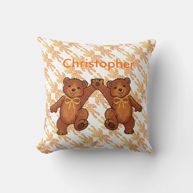 Personalised Teddy Bears Cushion (Front)