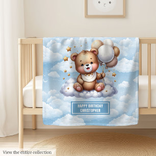 Personalised teddy blanket for baby’s first year