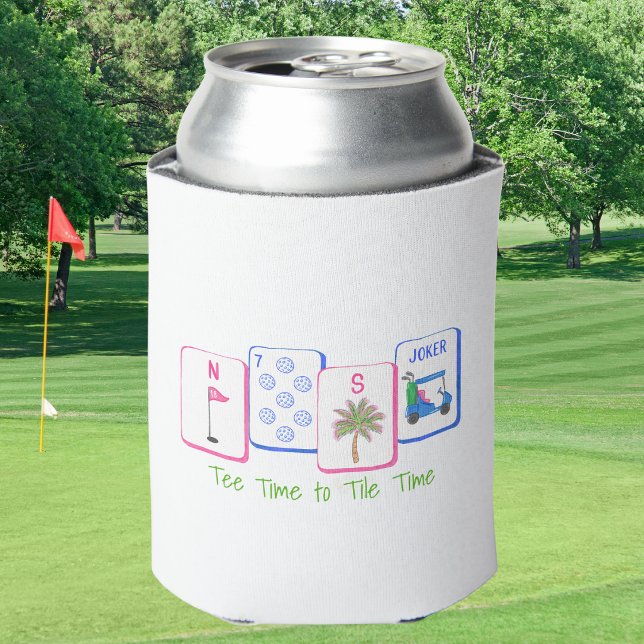 Personalised Tee Time to Tile Time / Golf Mahjong  Can Cooler (Creator Uploaded)