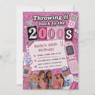 Personalised Teen girl Y2K Birthday Invitation