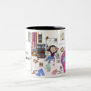 Personalised Teenage Girls Room Cartoon  Two-Tone Coffee Mug