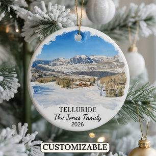 Personalised Telluride Ornament, Custom Colorado Ceramic Tree Decoration