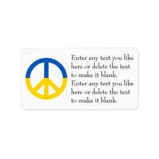 Personalised Template Ukraine Flag Peace Symbol Label