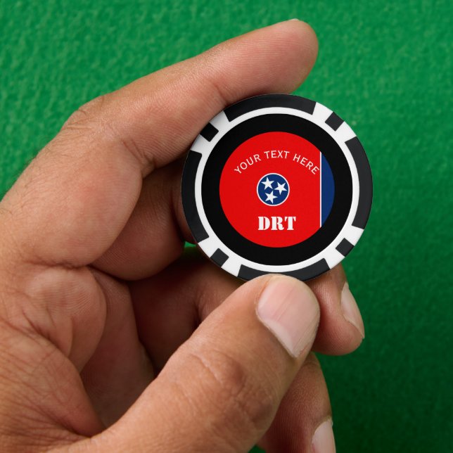 Personalised Tennessee State Flag on a Poker Chips (Hand)