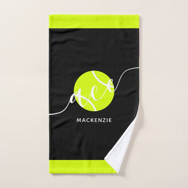 Personalised Tennis Ace Sport Teal Hand Towel (Hand Towel)
