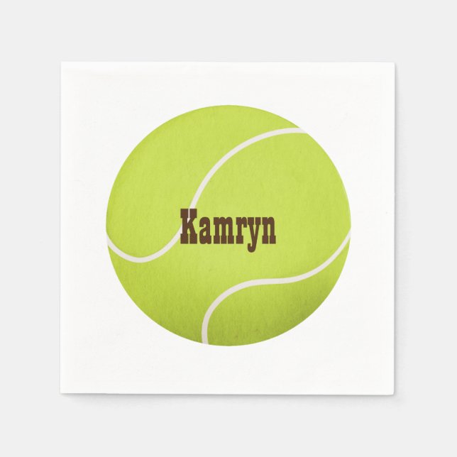 Personalised Tennis Ball Birthday Team Napkin (Front)