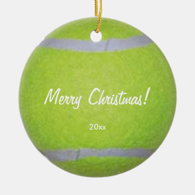 Personalised Tennis Ball Christmas Ornaments (Front)