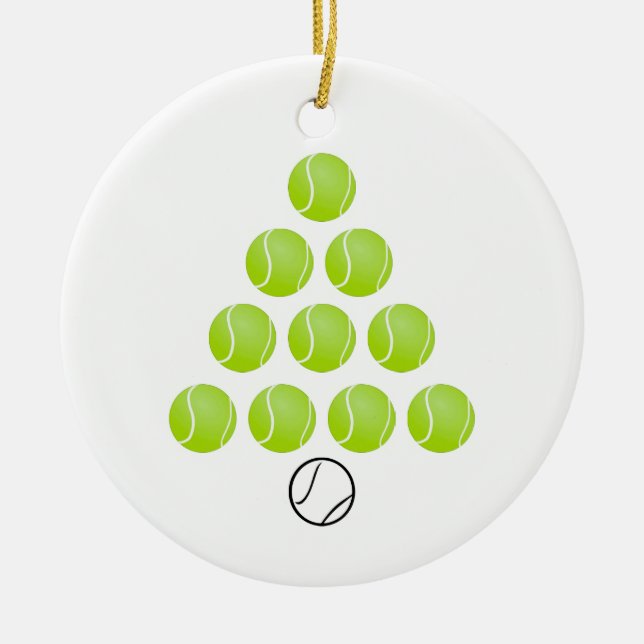 Personalised Tennis Ball Christmas Tree Ornament (Front)