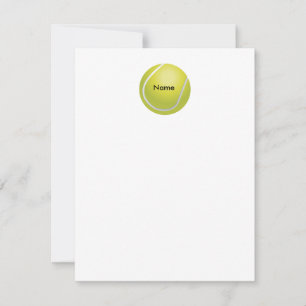 Personalised Tennis Ball Flat Note Card
