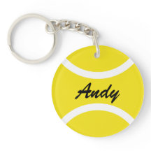 Personalised tennis ball keychain with name