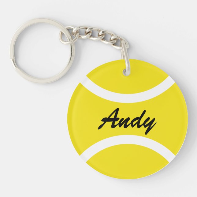 Personalised tennis ball keychain with name (Front)