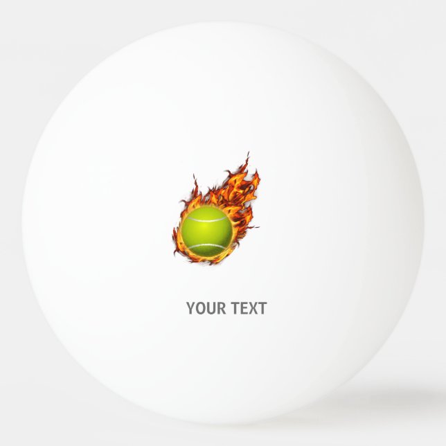 Personalised Tennis Ball on Fire Tennis Theme Gift (Front)