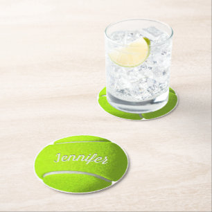 Personalised Tennis Ball   Round Paper Coaster