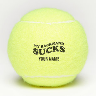 Personalised tennis balls with funny quote