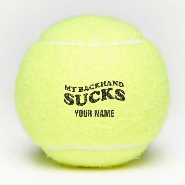 Personalised tennis balls with funny quote (Front)