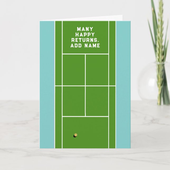 Personalised Tennis Birthday Card (Front)