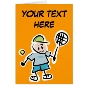 Personalised Tennis Card with cute cartoon player