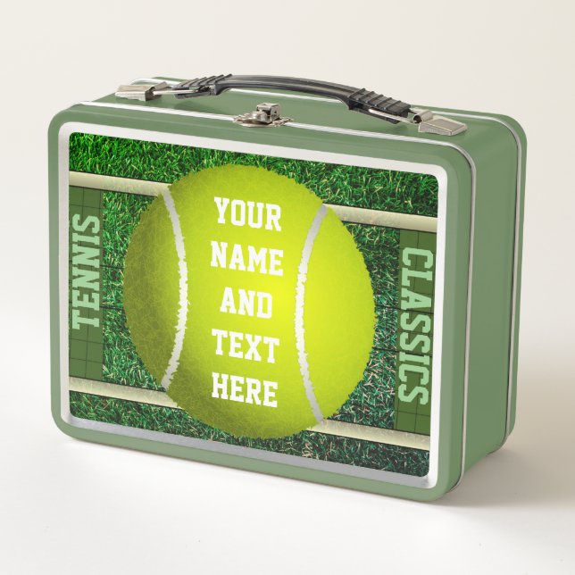 Personalised Tennis Classics Metal Lunchbox (Front)