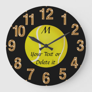 Personalised Tennis Clock MONOGRAM and YOUR TEXT