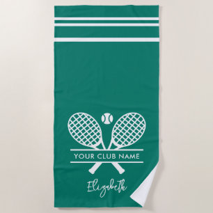 Personalised Tennis Club Name Team Vacation Beach Towel