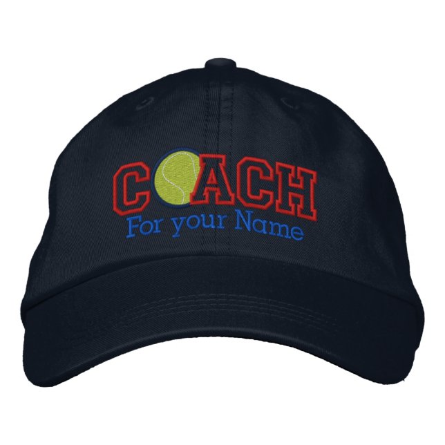 Personalised Tennis Coach with your name Embroidered Hat (Front)