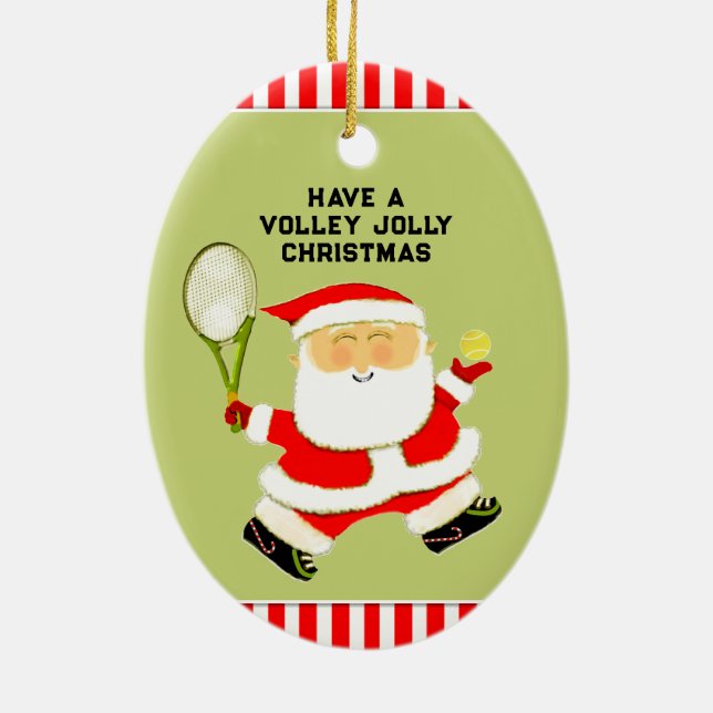 personalised tennis gift ceramic tree decoration (Back)