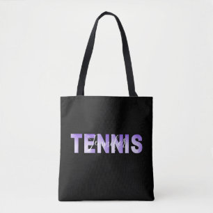 Personalised Tennis Girls Name Purple Ombre Text   Tote Bag