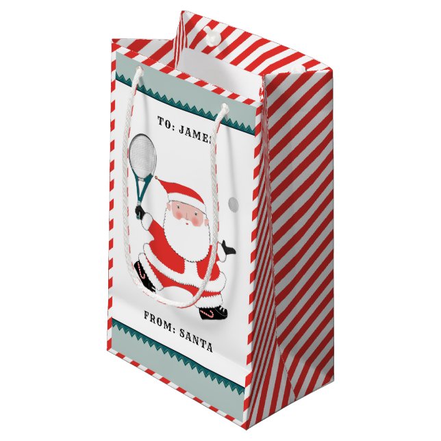 Personalised Tennis Holiday Small Gift Bag (Front Angled)