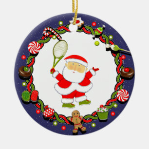 Personalised Tennis Keepsake Gift Ceramic Tree Decoration