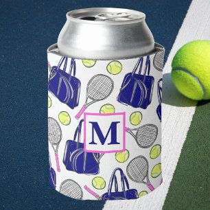 Personalised Tennis Monogram / Preppy Tennis Can Cooler