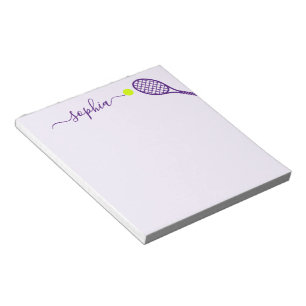 Personalised Tennis Name Purple Womens Sports Notepad