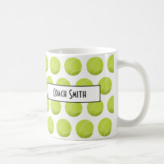 Personalised Tennis Pattern Coach Gift Coffee Mug